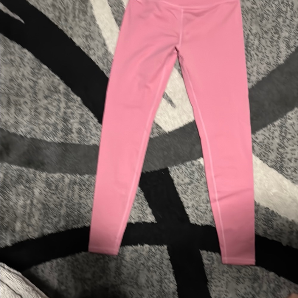 Pink Streamlined Leggings with Stretchy Full-Length Design